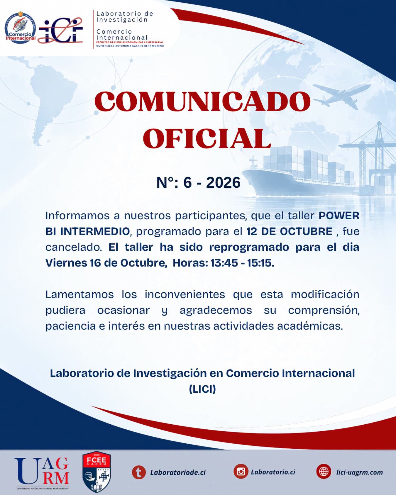 Comunicado Oficial N.º 6-2026